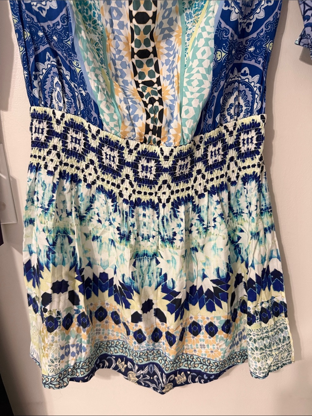 Hale Bob Blue and Teal Mosaic Off-Shoulder Tunic - Picture 11 of 11